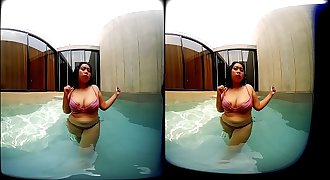 VRpussyVision.com - Girl with big tits in the pool