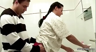 German Step-Son Caught Mom in Bathroom and Seduce to Fuck